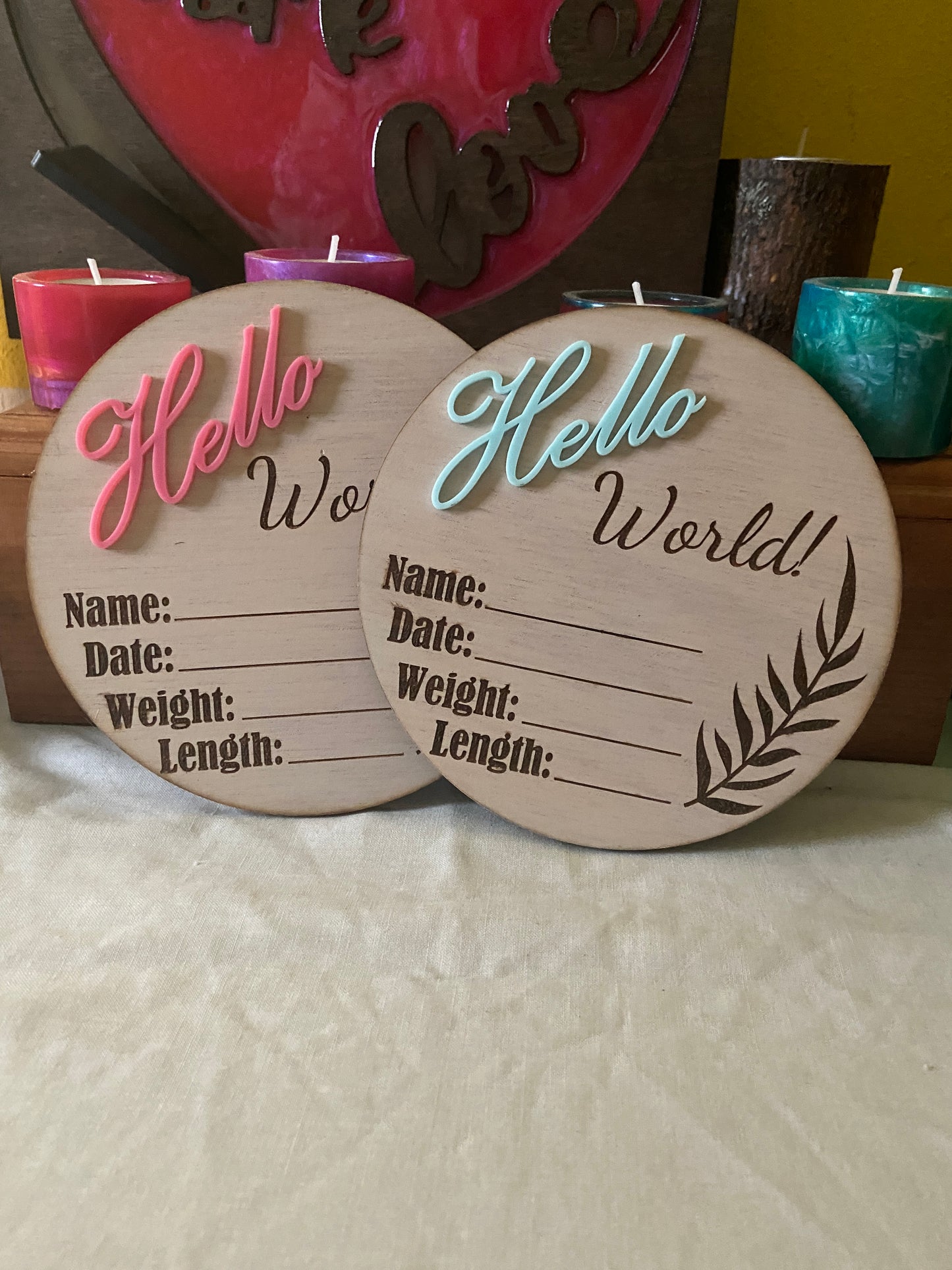 Hello World Baby Announcement Sign